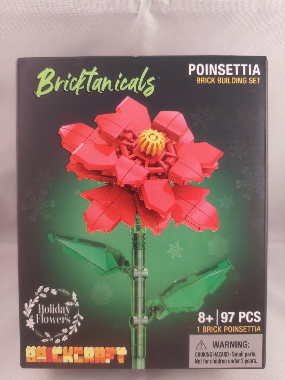 Brickcraft Bricktanicals Poinsettia Brick Building Set Holiday Flowers 97 PCS